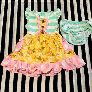 Ric Rac & ruffles dress with bloomers